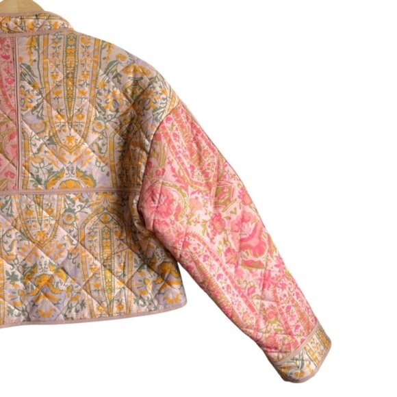 7 For All Mankind Quilted Patchwork Cropped Jacket Size Small - Picture 7 of 12